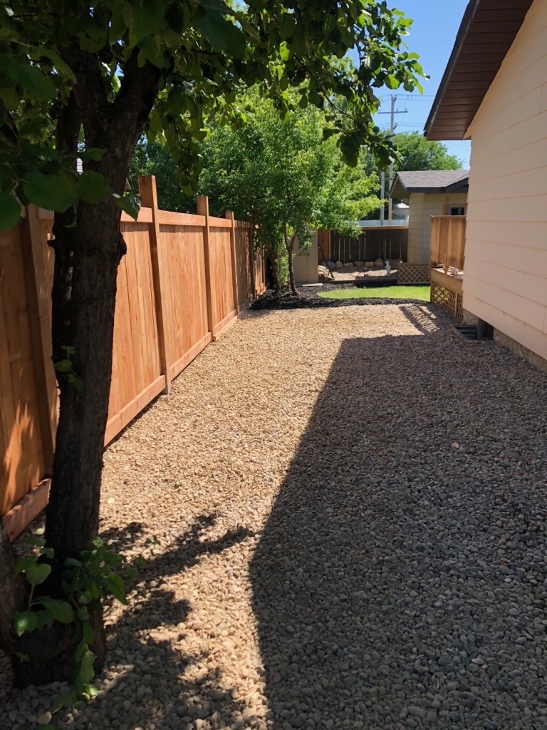 Side yard cleanup and new fence