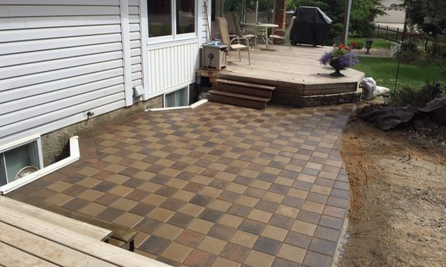 Lower Block Patio Between Raised Decks